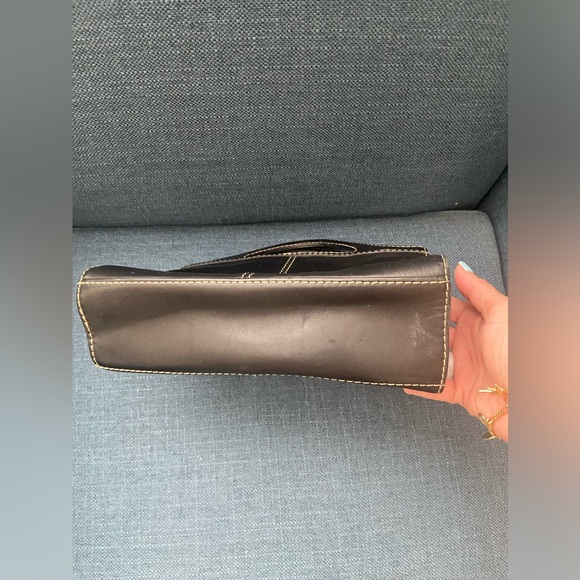 Vintage Fossil Black Leather Top Handles & Crossbody/Shoulder Purse Bag - Picture 6 of 16